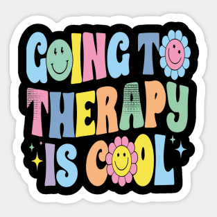 Going To Therapy Is Cool Mental Health Awareness Retro Sticker